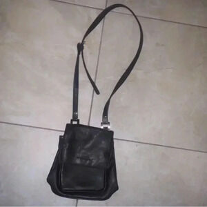 Liz Claiborne Leather Satchel/Shoulder Bag - Dark Brown